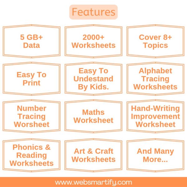 Pre-School Printable Worksheets Features