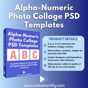 Alpha-Numeric Photo Collage PSD Templates Introduction
